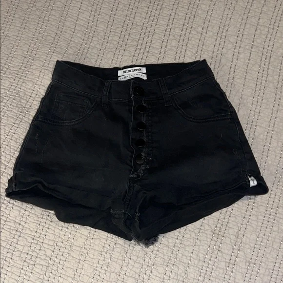 One Teaspoon Shorts One Teaspoon Black Highwaisted Shorts
